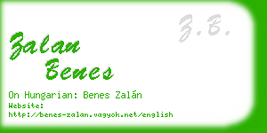 zalan benes business card