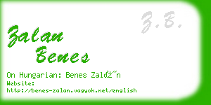 zalan benes business card